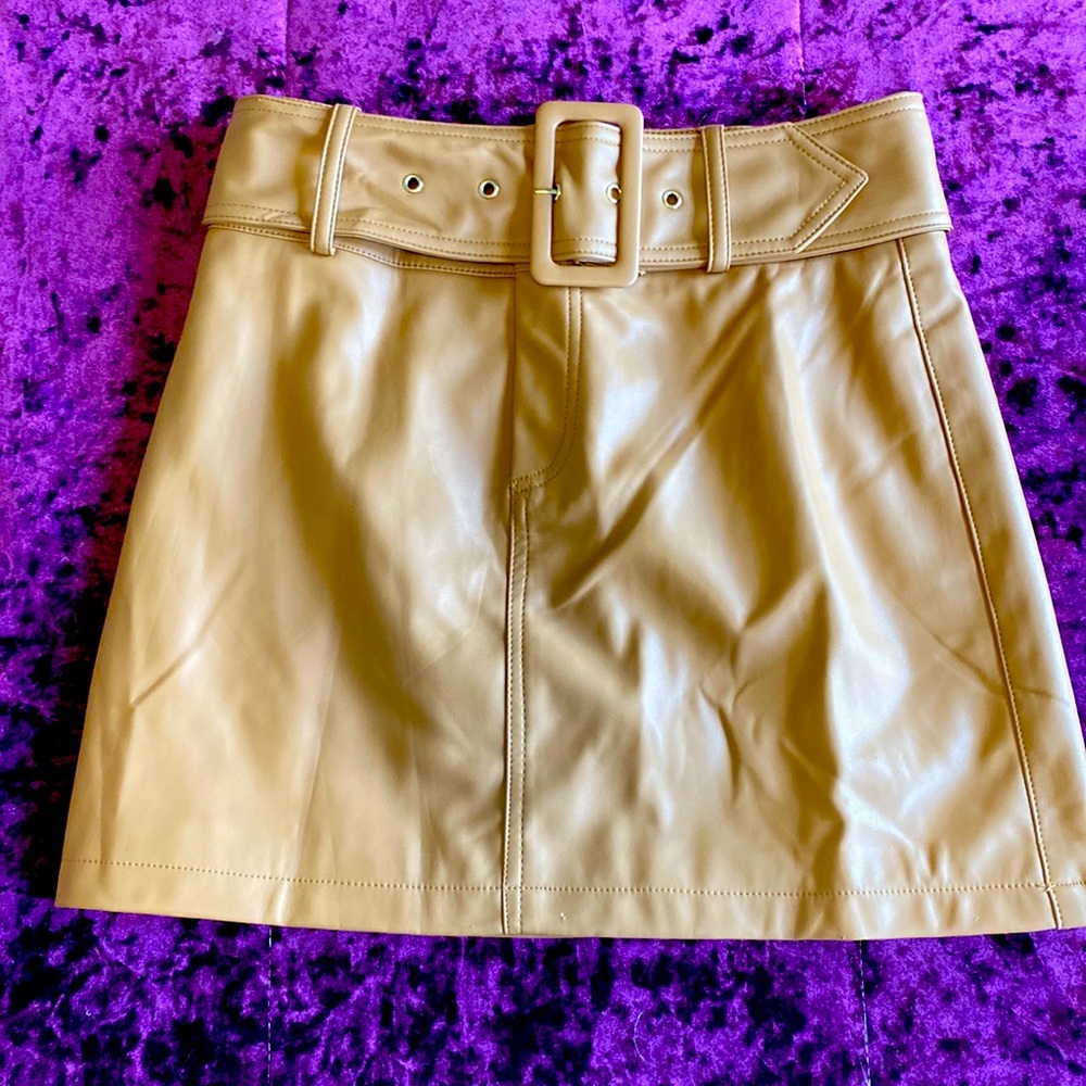 Light brown mini skirt